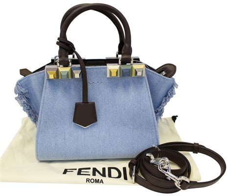 denim fendi tote|Fendi denim mini 3jours.